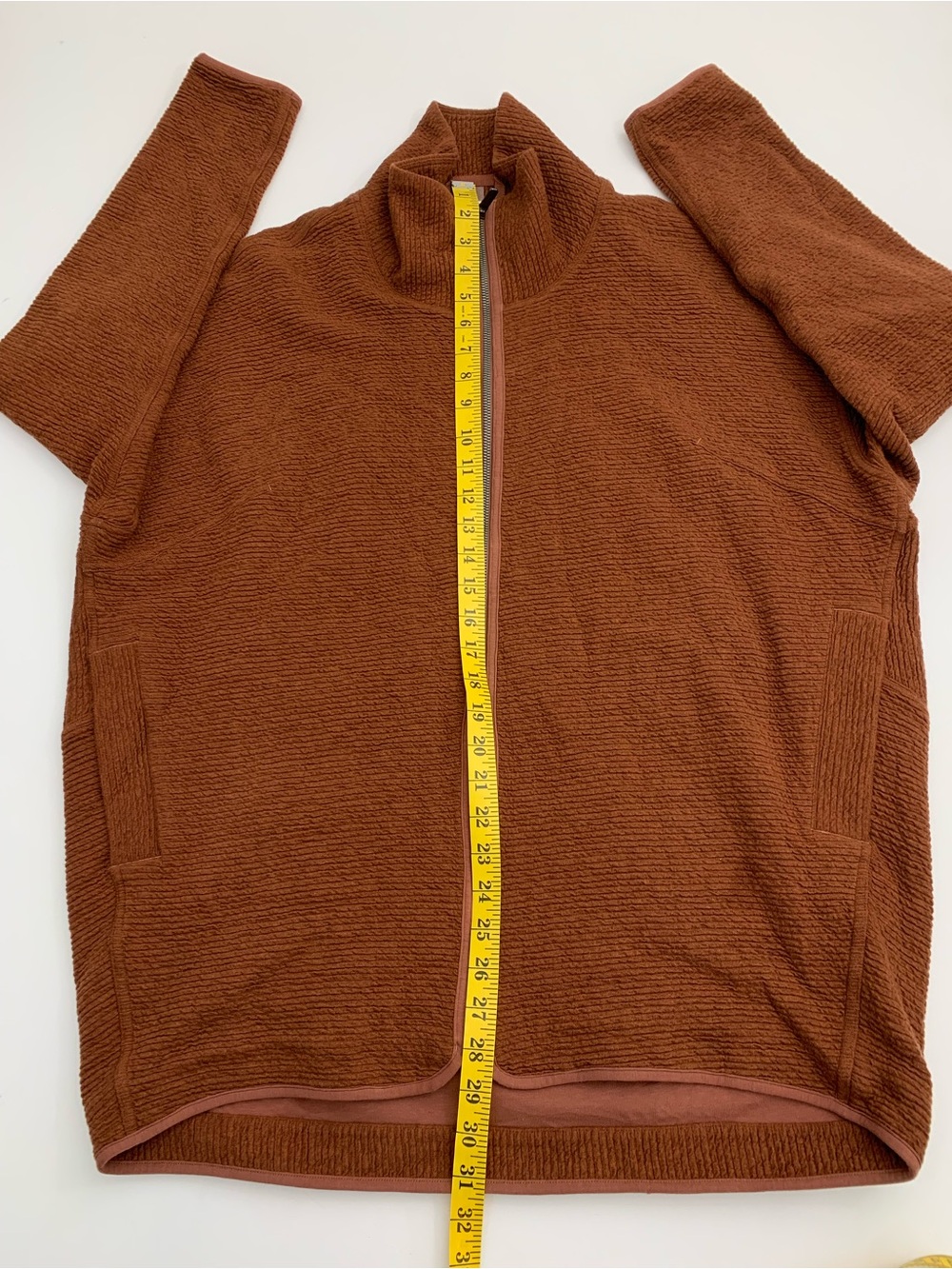 Lululemon Peaceful Moments Full Zip Heathered Ancient Copper Size 8 - Picture 7 of 13